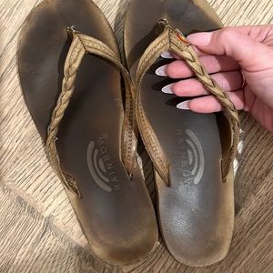 Rainbow Braided Leather Sandals — Size 6